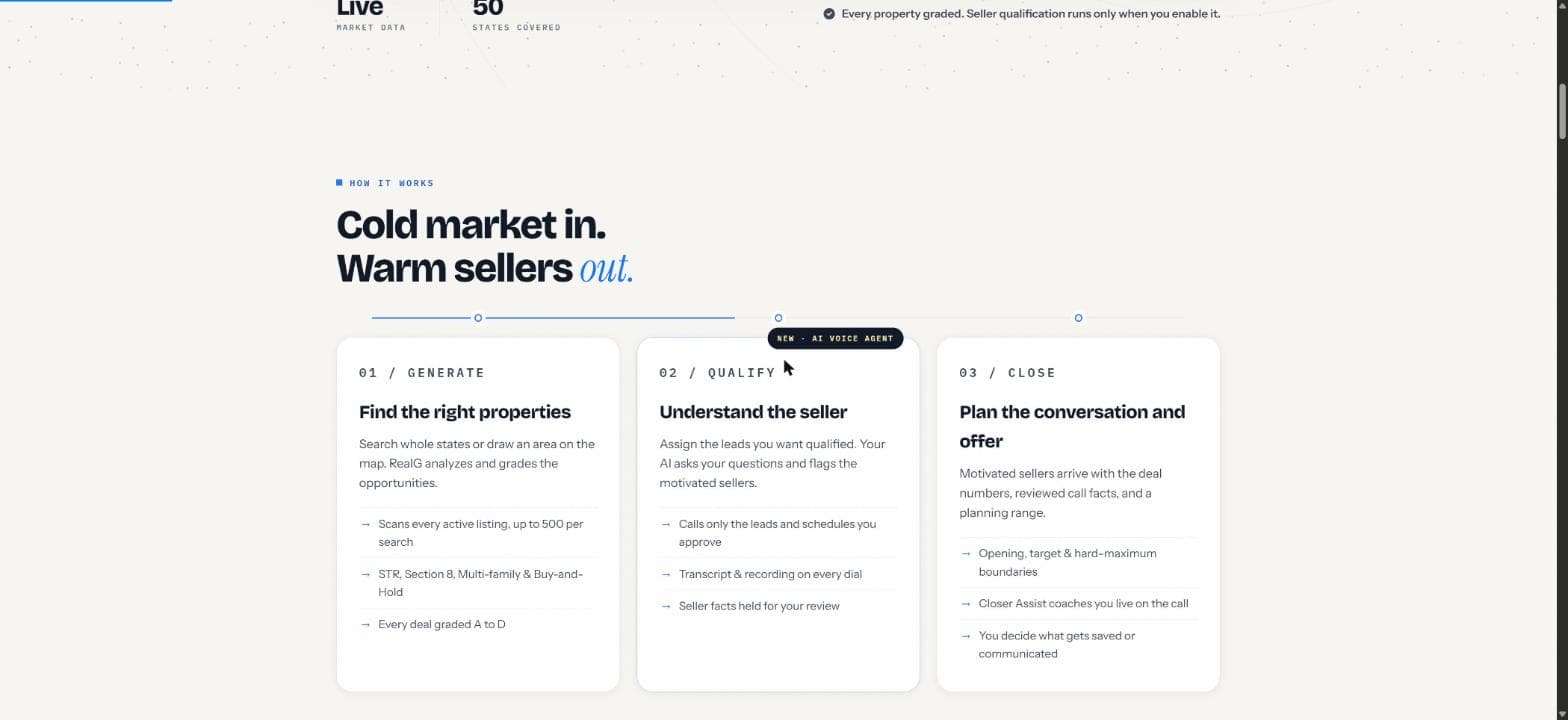 RealG SaaS product preview